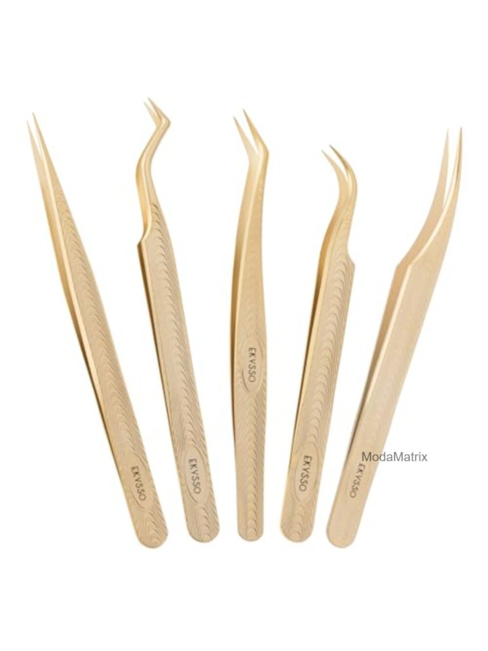 Professional Lash Extension Tweezer Set Stainless Steel Precision 5 Pcs